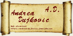 Andrea Dujković vizit kartica